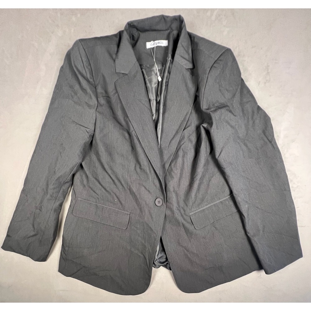 Cicy Bell Womens Dark Grey Single Button Blazer‎ Jacket XX-Large KY0521